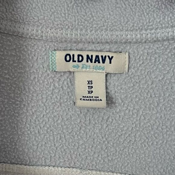 Old Navy White & Light Gray Half-Zip Long Sleeve Performance Fleece Sweater XS - Picture 2 of 3